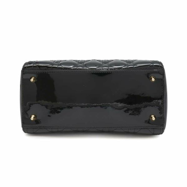 ディオール ハンドバッグ レディディオール カナージュ ミディアム パテント M0565OWCB 2way 黒