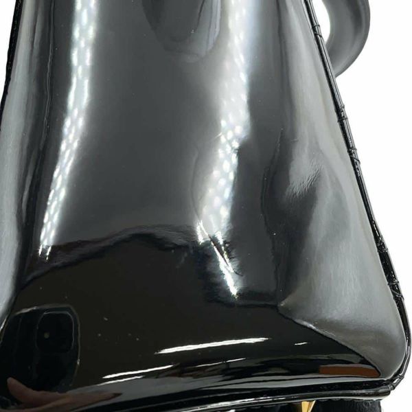 ディオール ハンドバッグ レディディオール カナージュ ミディアム パテント M0565OWCB 2way 黒