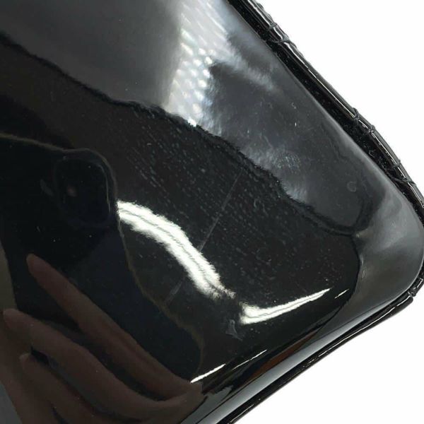 ディオール ハンドバッグ レディディオール カナージュ ミディアム パテント M0565OWCB 2way 黒