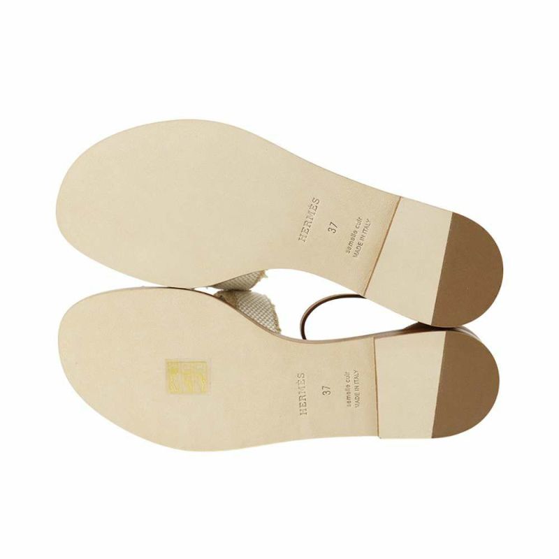 エルメス サンダル サントリーニ フランジ付き レディースサイズ37 HERMES 靴