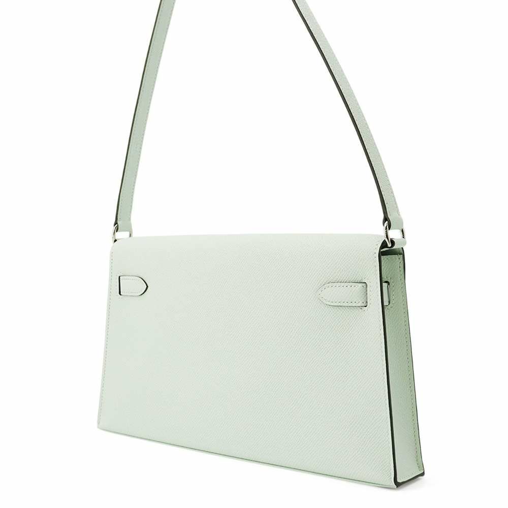 エルメス クラッチバッグ ケリーエラン ヴェールペパーミント/シルバー金具 エプソン W刻印 2wayショルダー