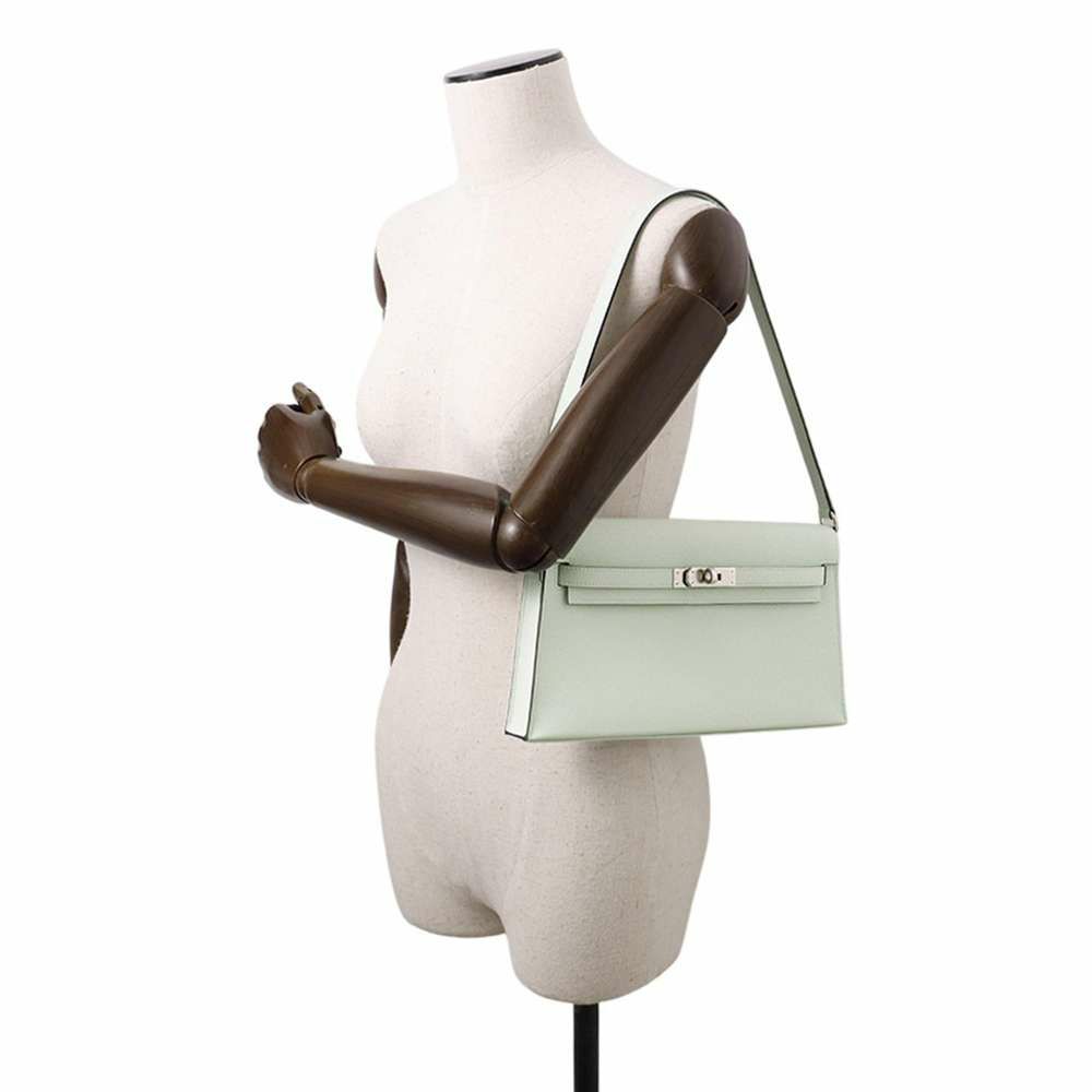 エルメス クラッチバッグ ケリーエラン ヴェールペパーミント/シルバー金具 エプソン W刻印 2wayショルダー