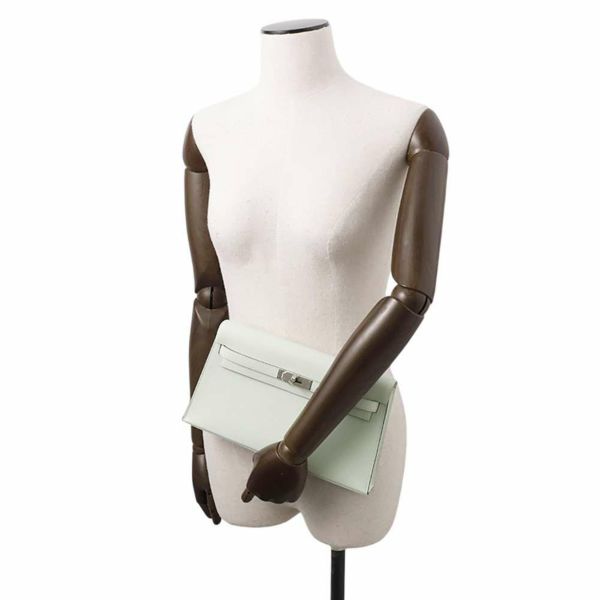 エルメス クラッチバッグ ケリーエラン ヴェールペパーミント/シルバー金具 エプソン W刻印 2wayショルダー