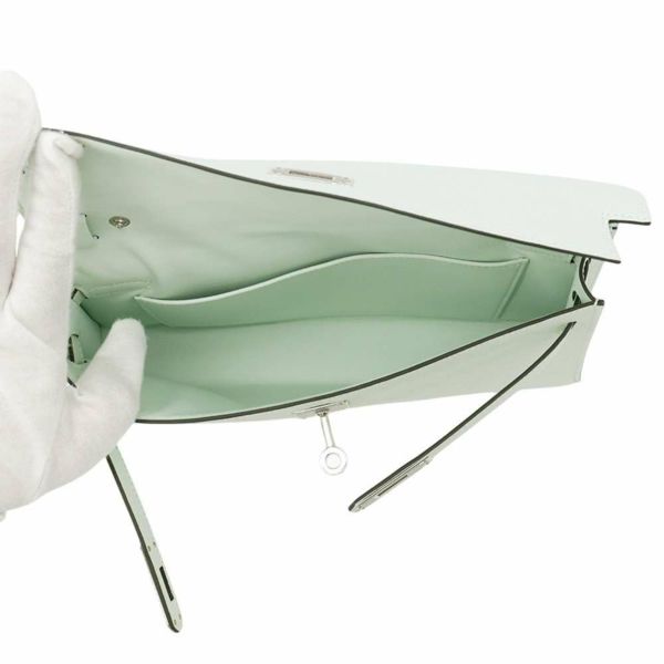 エルメス クラッチバッグ ケリーエラン ヴェールペパーミント/シルバー金具 エプソン W刻印 2wayショルダー