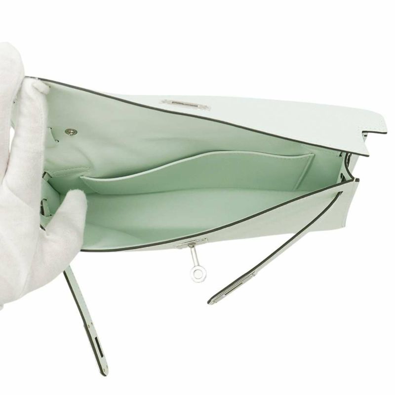 エルメス クラッチバッグ ケリーエラン ヴェールペパーミント/シルバー金具 エプソン W刻印 2wayショルダー