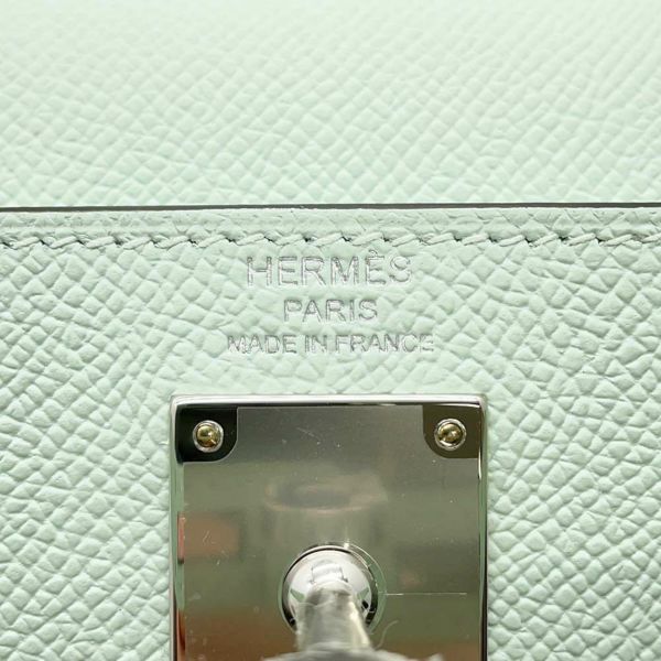 エルメス クラッチバッグ ケリーエラン ヴェールペパーミント/シルバー金具 エプソン W刻印 2wayショルダー