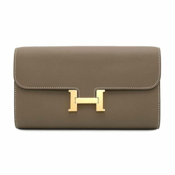 エルメス 長財布 コンスタンス トゥーゴー ロング エトゥープ/ゴールド金具 エバーカラー B刻印