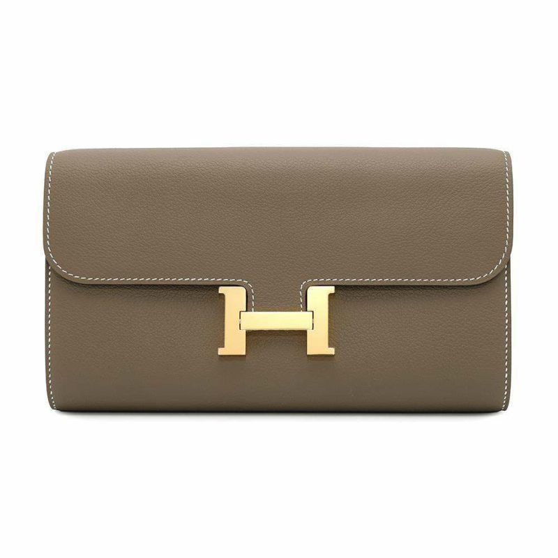 エルメス 長財布 コンスタンス トゥーゴー ロング エトゥープ/ゴールド金具 エバーカラー B刻印