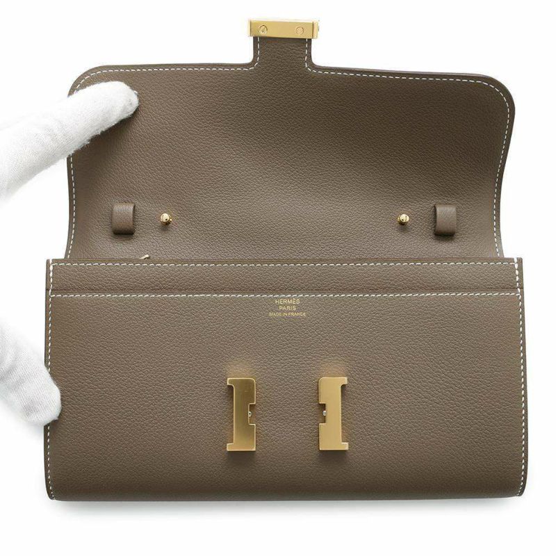 エルメス 長財布 コンスタンス トゥーゴー ロング エトゥープ/ゴールド金具 エバーカラー B刻印
