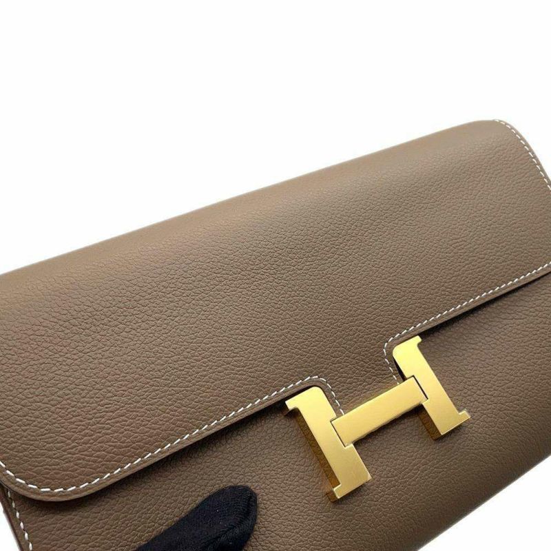 エルメス 長財布 コンスタンス トゥーゴー ロング エトゥープ/ゴールド金具 エバーカラー B刻印