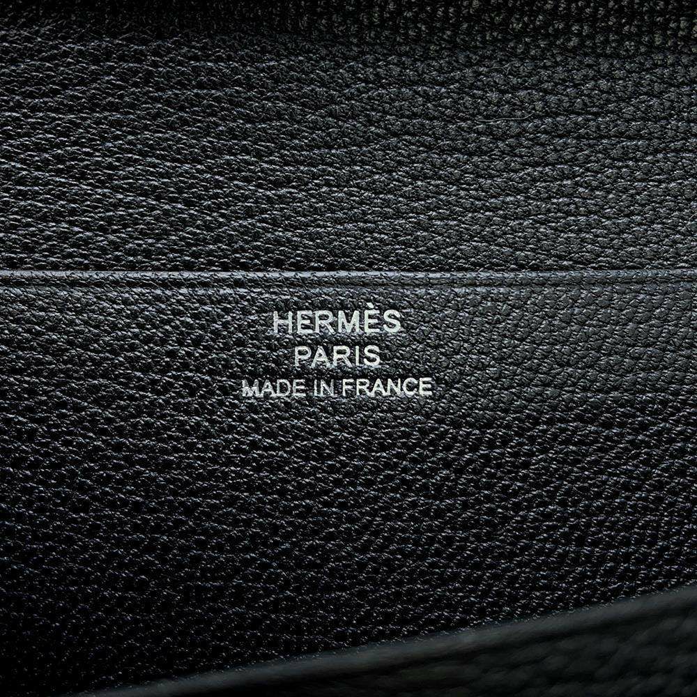 エルメス 長財布 ベアンスフレ ブラック/シルバー金具 シェブルミゾル B刻印 財布 シェーブル 黒