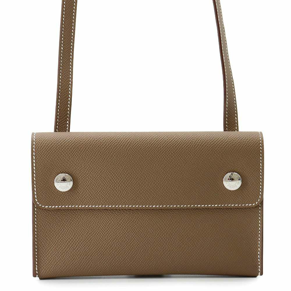 エルメス ショルダーウォレット ナップ トゥーゴー エトゥープ/シルバー金具 エプソン W刻印 財布