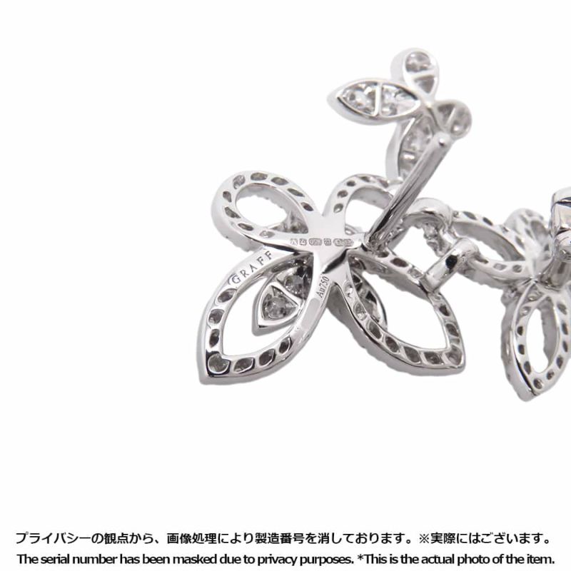 グラフ ピアス トリプル バタフライ シルエット ダイヤモンド イヤリング ダイヤ 計0.85ct K18WGホワイトゴールド RGE1610