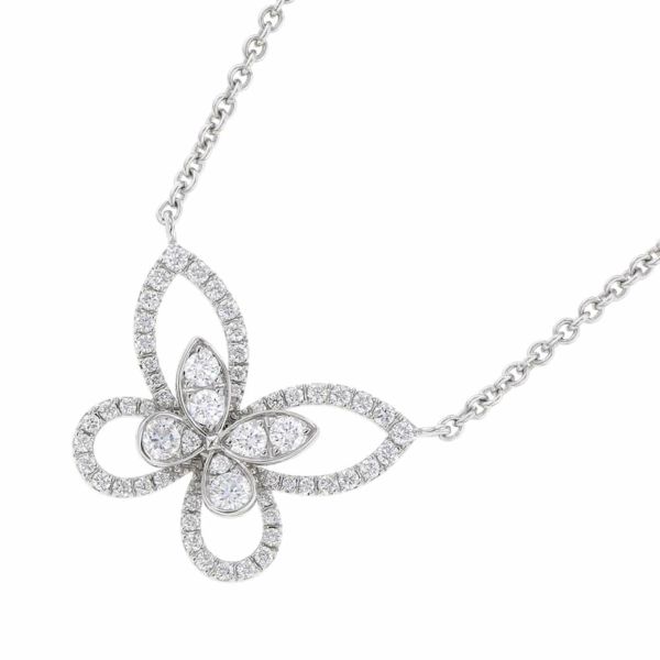 グラフ ネックレス バタフライ シルエット ダイヤモンド ペンダント ダイヤ 計0.55ct K18WGホワイトゴールド RGP393 ジュエリー