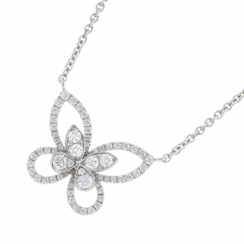 グラフ ネックレス バタフライ シルエット ダイヤモンド ペンダント ダイヤ 計0.55ct K18WGホワイトゴールド RGP393 ジュエリー