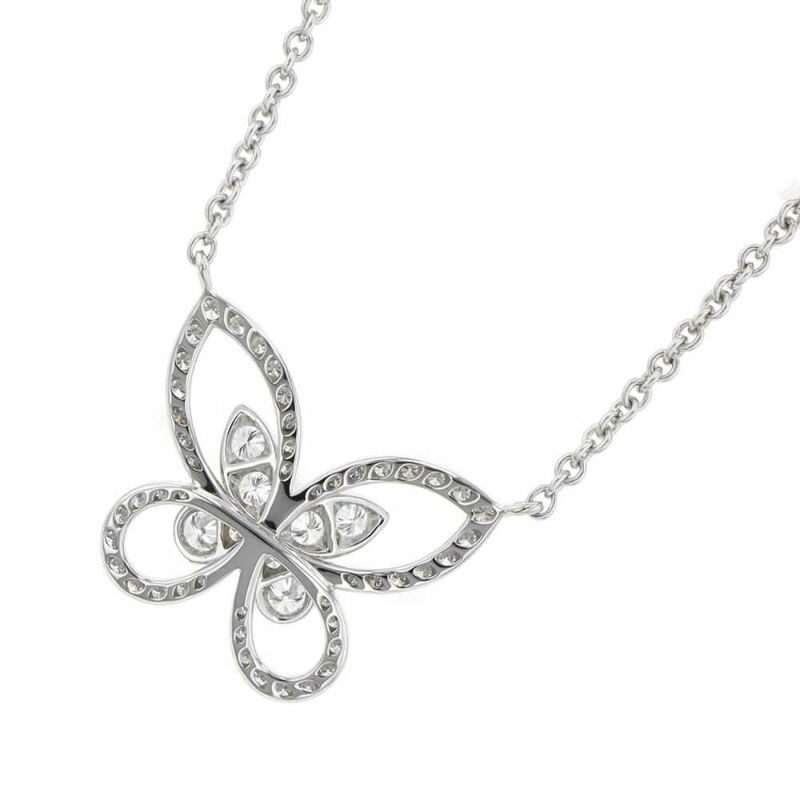グラフ ネックレス バタフライ シルエット ダイヤモンド ペンダント ダイヤ 計0.55ct K18WGホワイトゴールド RGP393 ジュエリー