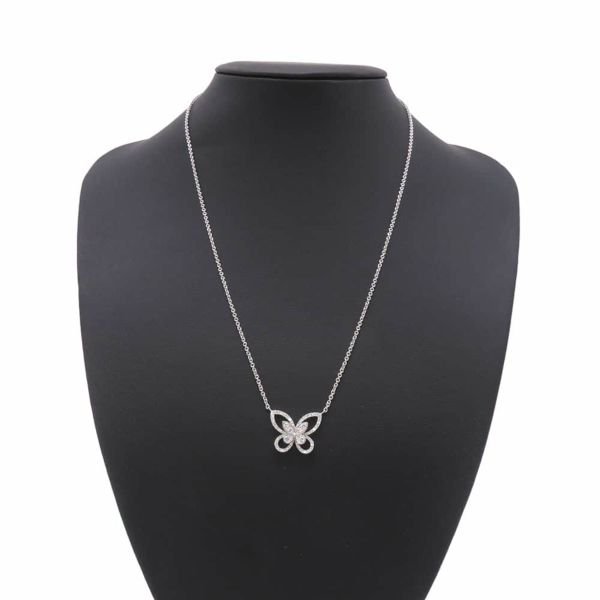 グラフ ネックレス バタフライ シルエット ダイヤモンド ペンダント ダイヤ 計0.55ct K18WGホワイトゴールド RGP393 ジュエリー