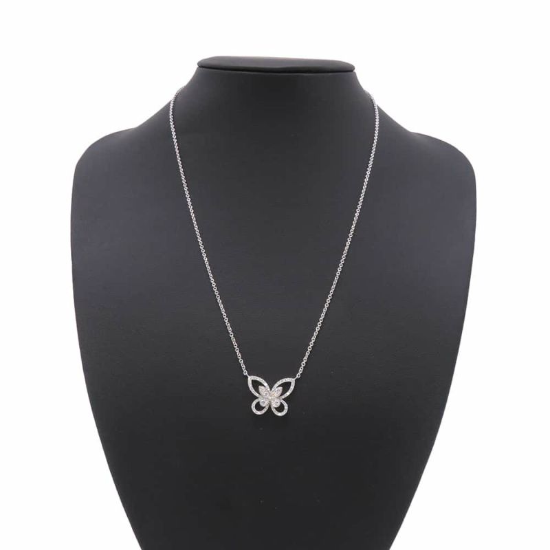 グラフ ネックレス バタフライ シルエット ダイヤモンド ペンダント ダイヤ 計0.55ct K18WGホワイトゴールド RGP393 ジュエリー