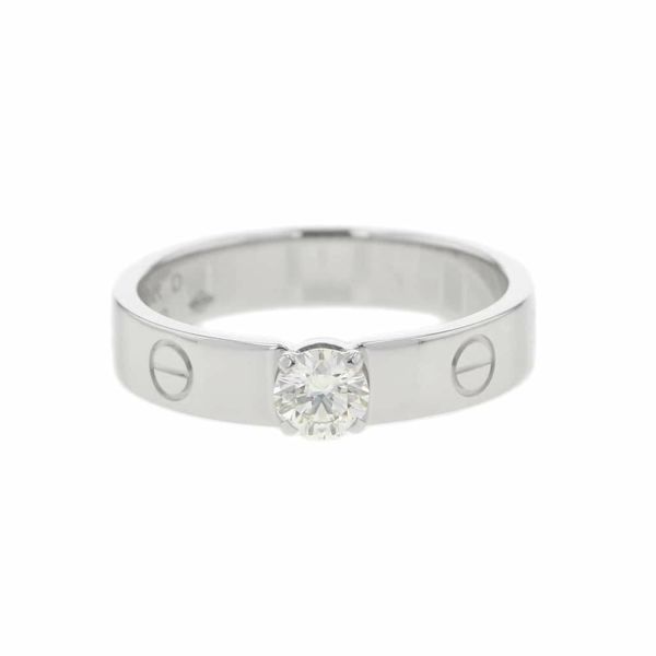 カルティエ リング ミニ ラブリング ソリテール solitaire ダイヤ0.03ct K18WG リングサイズ53 N4722900 Cartier 指輪 ジュエリー