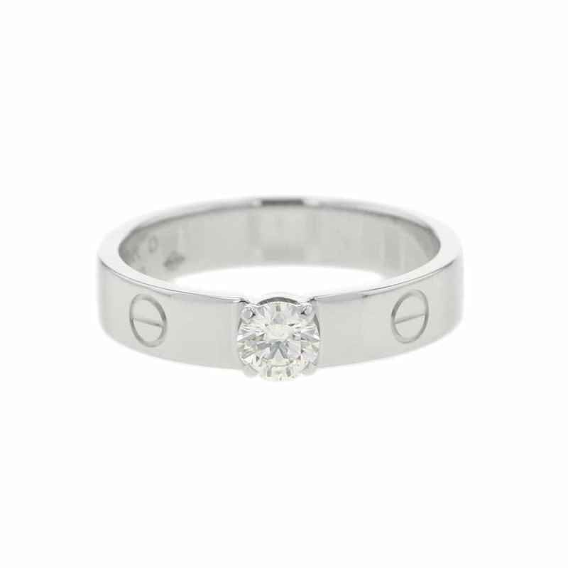 カルティエ リング ミニ ラブリング ソリテール solitaire ダイヤ0.03ct K18WG リングサイズ53 N4722900 Cartier 指輪 ジュエリー