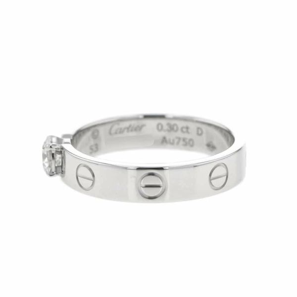 カルティエ リング ミニ ラブリング ソリテール solitaire ダイヤ0.03ct K18WG リングサイズ53 N4722900 Cartier 指輪 ジュエリー