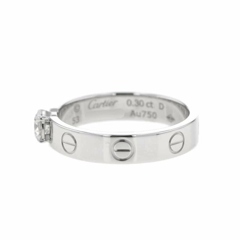 カルティエ リング ミニ ラブリング ソリテール solitaire ダイヤ0.03ct K18WG リングサイズ53 N4722900 Cartier 指輪 ジュエリー