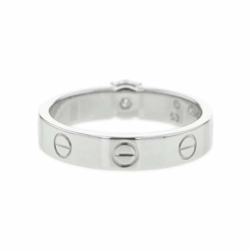 カルティエ リング ミニ ラブリング ソリテール solitaire ダイヤ0.03ct K18WG リングサイズ53 N4722900 Cartier 指輪 ジュエリー