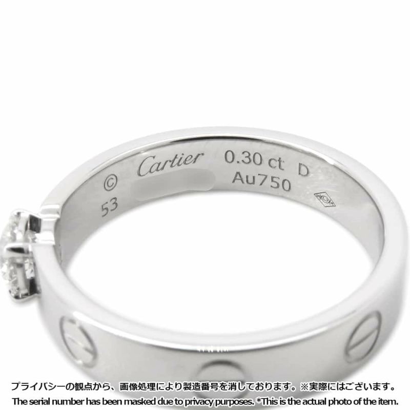 カルティエ リング ミニ ラブリング ソリテール solitaire ダイヤ0.03ct K18WG リングサイズ53 N4722900 Cartier 指輪 ジュエリー
