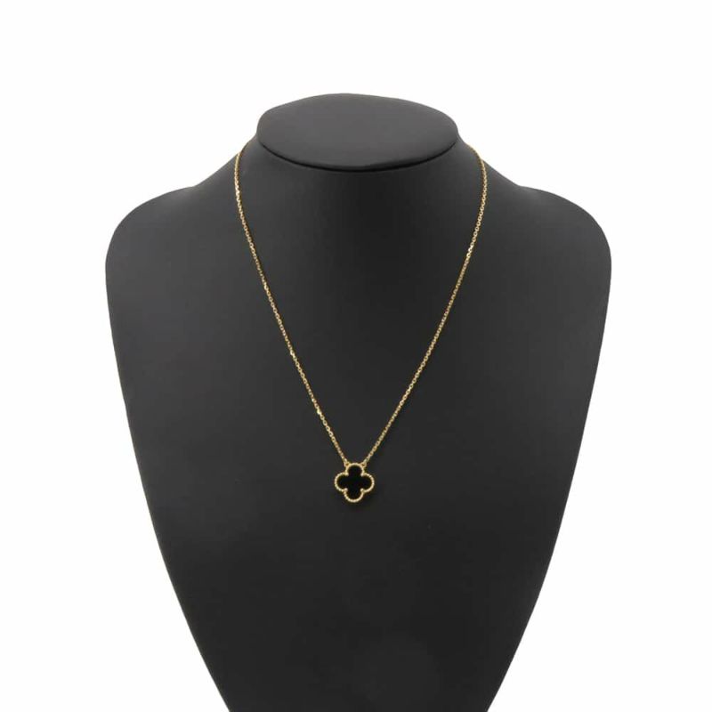 ヴァンクリーフ&アーペル ネックレス ヴィンテージ アルハンブラ ペンダント オニキス K18YGイエローゴールド VCARA45800