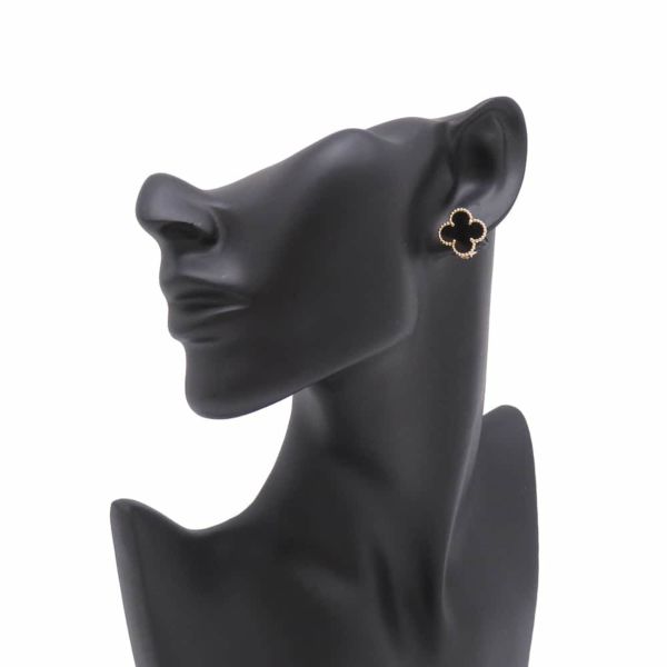 ヴァンクリーフ&アーペル ピアス ヴィンテージ アルハンブラ イヤリング オニキス K18YGイエローゴールド VCARA44200 ジュエリー