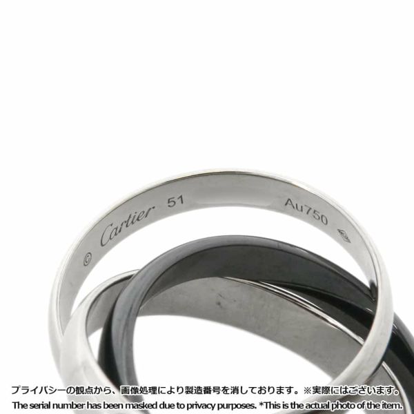 カルティエ リング トリニティ K18WGホワイトゴールド ブラックセラミック リングサイズ51 Cartier 指輪