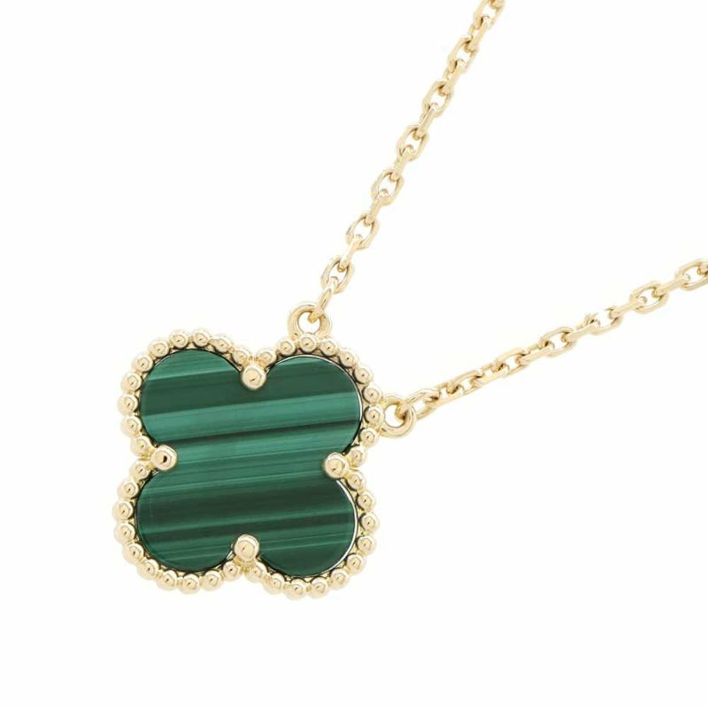 ヴァンクリーフ&アーペル ネックレス ヴィンテージ アルハンブラ ペンダント マラカイト K18YG VCAR09VA00