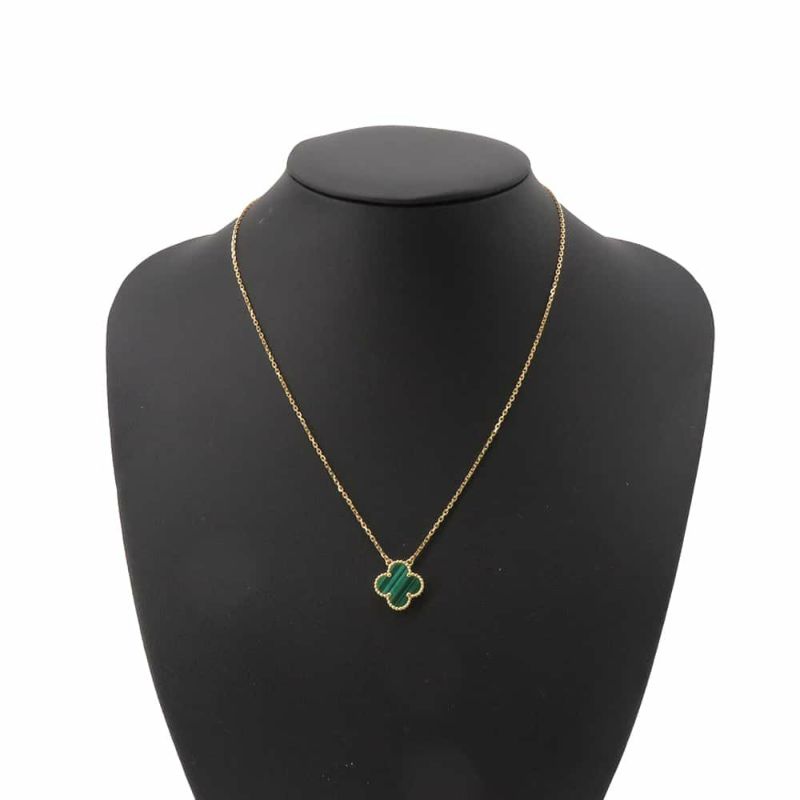 ヴァンクリーフ&アーペル ネックレス ヴィンテージ アルハンブラ ペンダント マラカイト K18YG VCAR09VA00