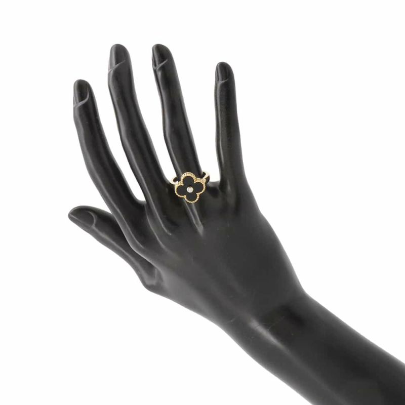 ヴァンクリーフ&アーペル リング ヴィンテージ アルハンブラ リング オニキス ダイヤ 1P 0.05ct リングサイズ51 VCARA41051