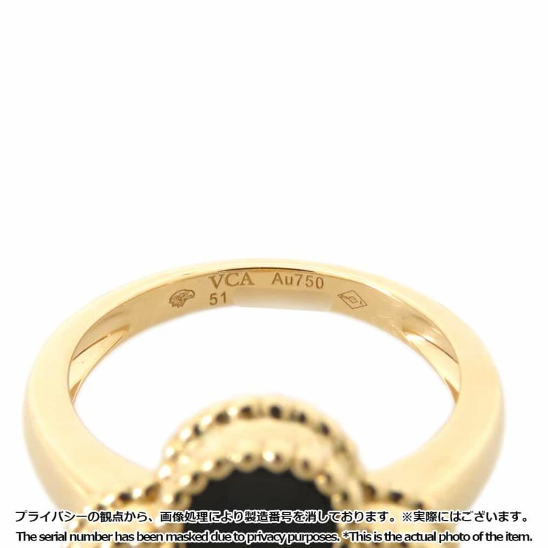 ヴァンクリーフ&アーペル リング ヴィンテージ アルハンブラ リング オニキス ダイヤ 1P 0.05ct リングサイズ51 VCARA41051