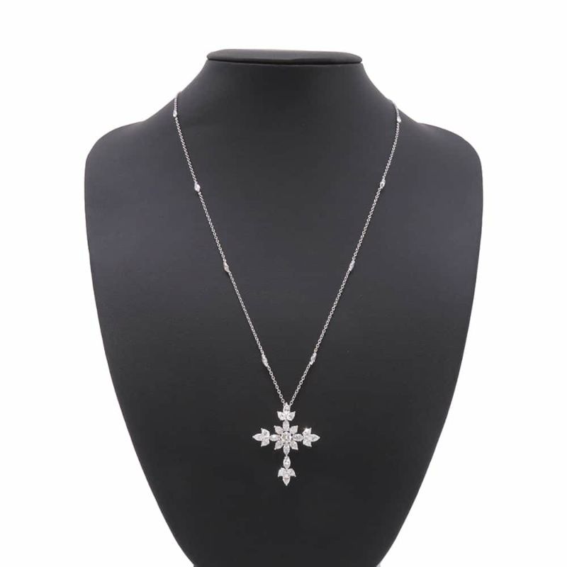 ハリーウィンストン ネックレス マーキース・クロス・ペンダント ダイヤモンド 計約3.61ct Pt950プラチナ PEDPRESMMQ ジュエリー
