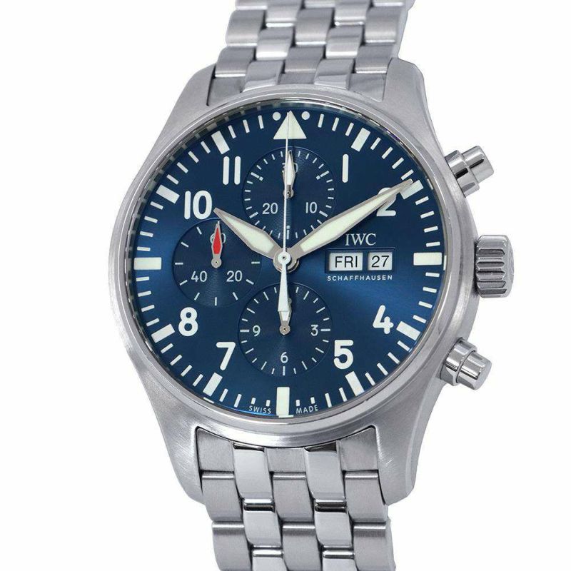 IWC パイロット・ウォッチ・クロノグラフ プティ・プランス IW377717 腕時計 ブルー文字盤
