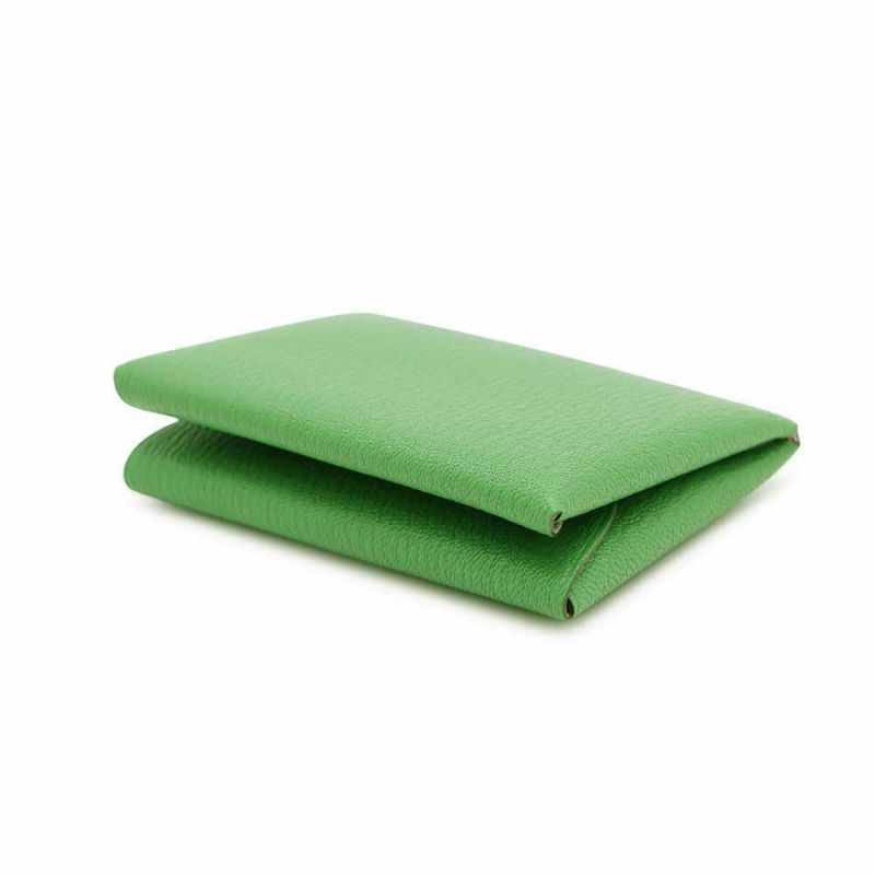 エルメス コインケース カルヴィ デュオ ヴェルソ バンブー/ローズダーリン/シルバー金具 シェブルミゾル W刻印 財布