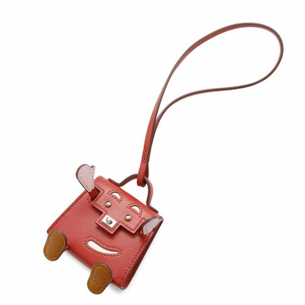 エルメス チャーム ビジュードサック ケリードール サンギンヌ/ナタ/ローズサクラ/キャラメル/シルバー金具 タデラクト/シェブルミゾル Z刻印