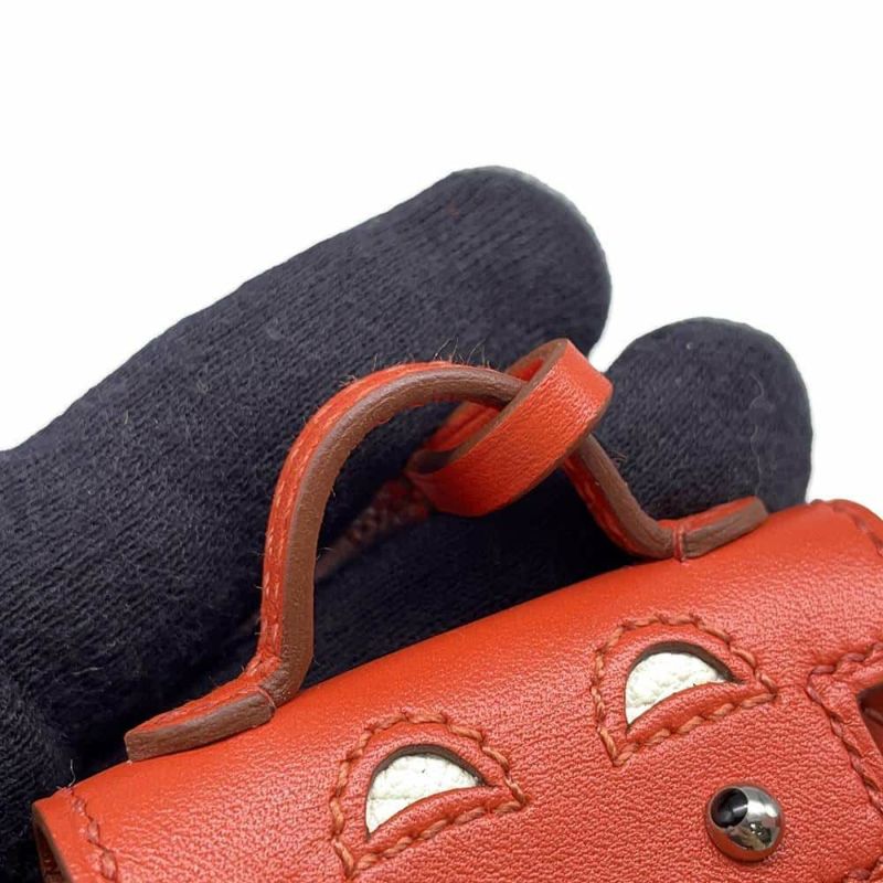 エルメス チャーム ビジュードサック ケリードール サンギンヌ/ナタ/ローズサクラ/キャラメル/シルバー金具 タデラクト/シェブルミゾル Z刻印