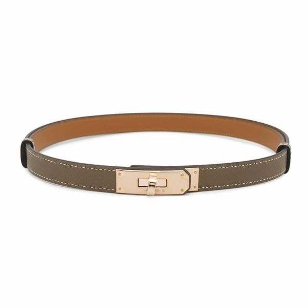HERMES エルメス　ケリーベルト　エトゥープ×ピンクゴールド金具　新品 HERMES エルメス ケリーベルト エトゥープ×ピンクゴールド金具