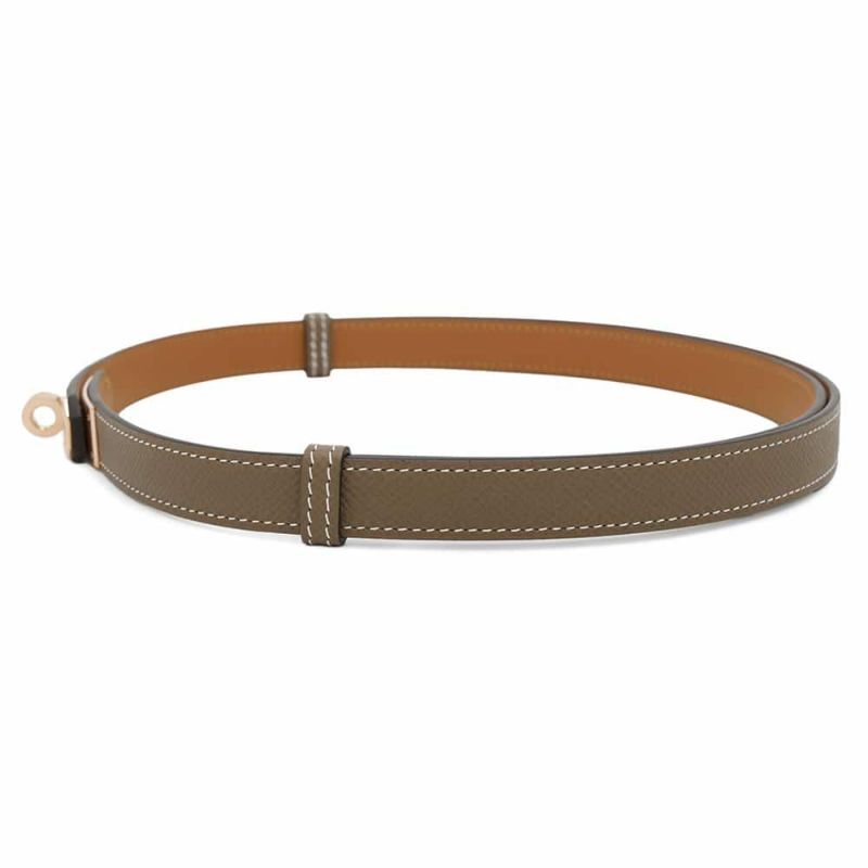 エルメス ケリーベルト エトゥープ/ピンクゴールド金具 エプソン W刻印 HERMES べルト