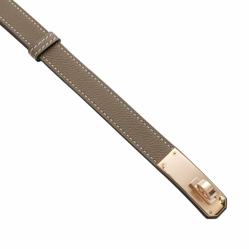 エルメス ケリーベルト エトゥープ/ピンクゴールド金具 エプソン W刻印 HERMES べルト