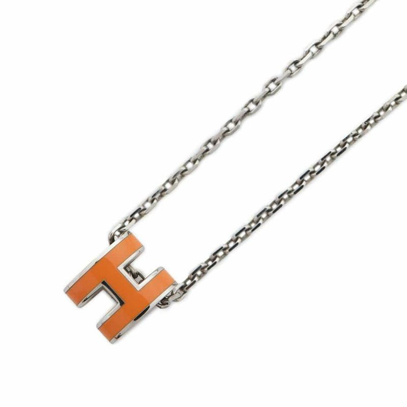エルメス ネックレス ミニ・ポップアッシュ オレンジ/シルバー金具 HERMES アクセサリー
