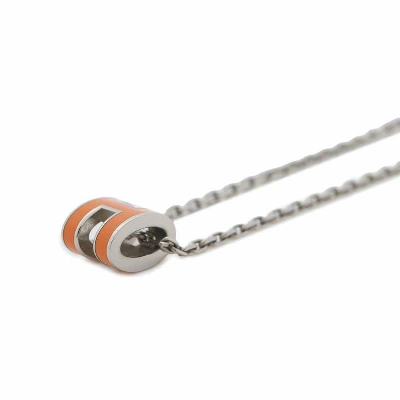 エルメス ネックレス ミニ・ポップアッシュ オレンジ/シルバー金具 HERMES アクセサリー