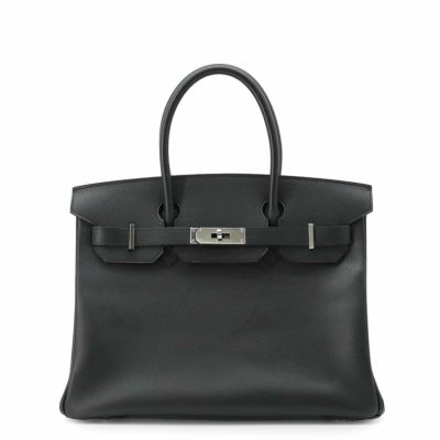 エルメス バーキン30 ブラック/シルバー金具 エプソン □L刻印 HERMES Birkin ハンドバッグ 黒 安心保証