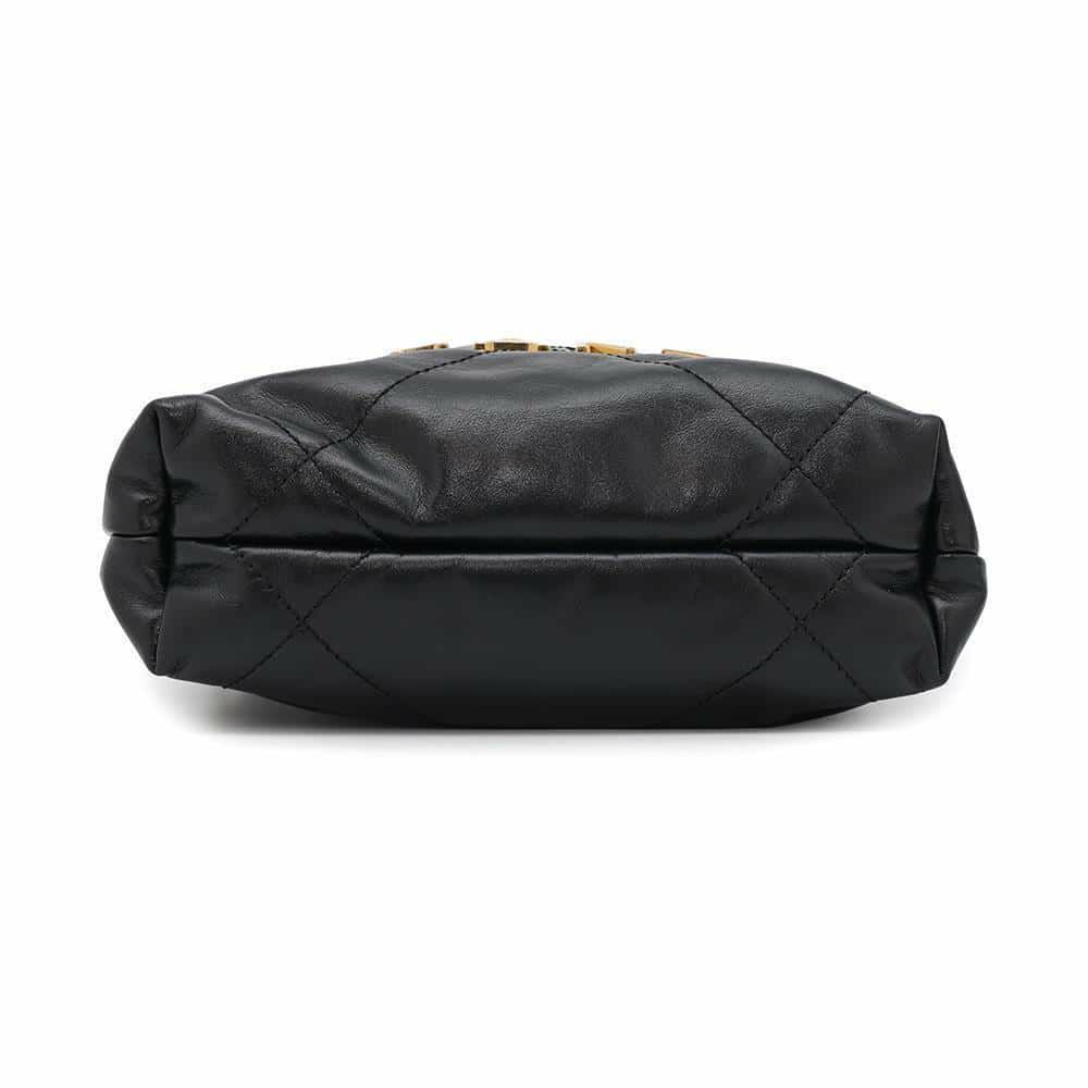 シャネル ハンドバッグ CHANEL 22 ミニ ココマーク パール シャイニーカーフレザー AS3980 2wayショルダーバッグ 黒