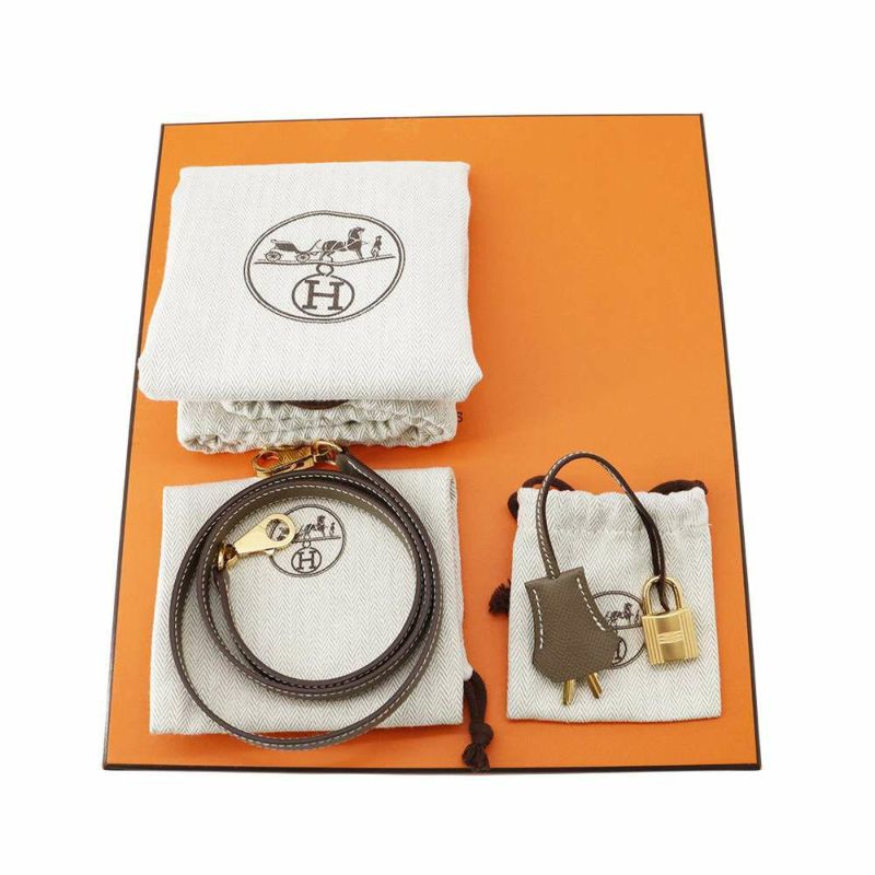 エルメス ハンドバッグ ケリー25 外縫い エトゥープ/ゴールド金具 エプソン B刻印 2wayショルダー