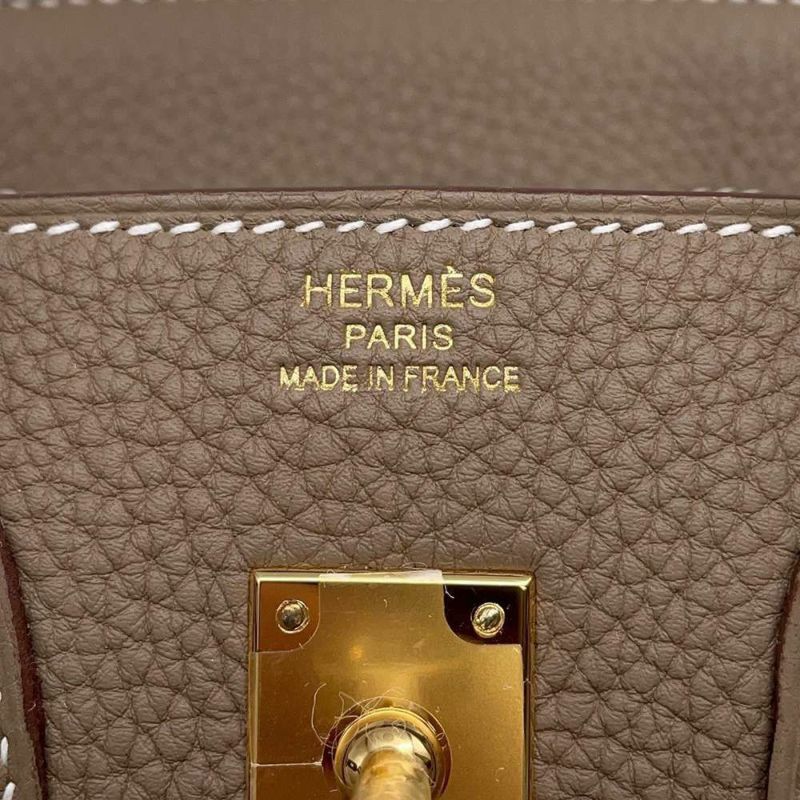エルメス バーキン25 エトゥープ/ゴールド金具 トゴ W刻印 HERMES Birkin ハンドバッグ