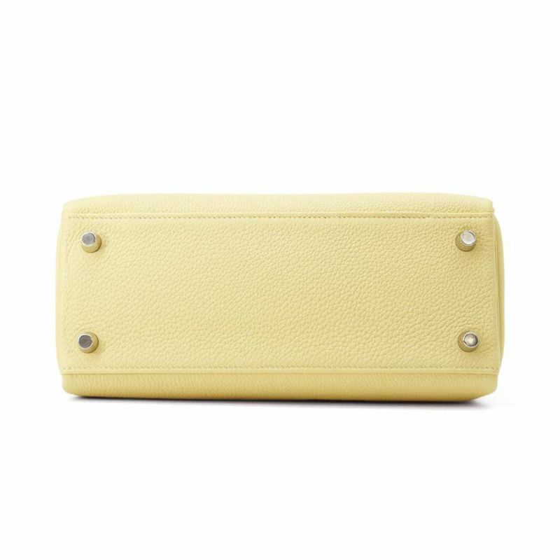 エルメス ハンドバッグ ケリー25 内縫い ジョーヌプッサン/シルバー金具 トゴ W刻印 2wayショルダー